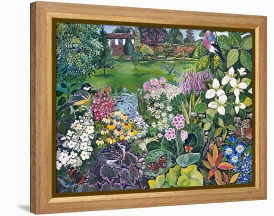 The Garden with Birds and Butterflies-Hilary Jones-Framed Premier Image Canvas
