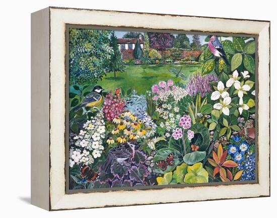 The Garden with Birds and Butterflies-Hilary Jones-Framed Premier Image Canvas