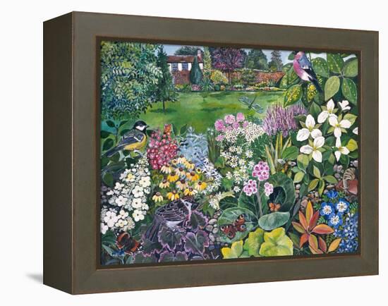 The Garden with Birds and Butterflies-Hilary Jones-Framed Premier Image Canvas