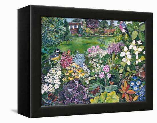 The Garden with Birds and Butterflies-Hilary Jones-Framed Premier Image Canvas