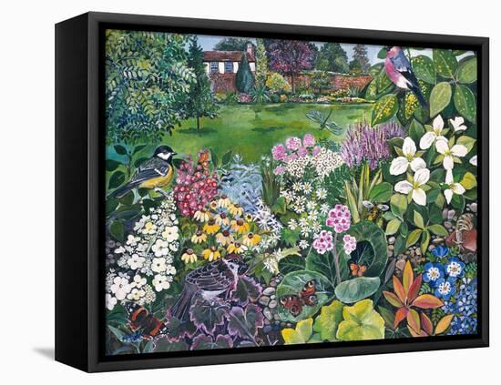 The Garden with Birds and Butterflies-Hilary Jones-Framed Premier Image Canvas