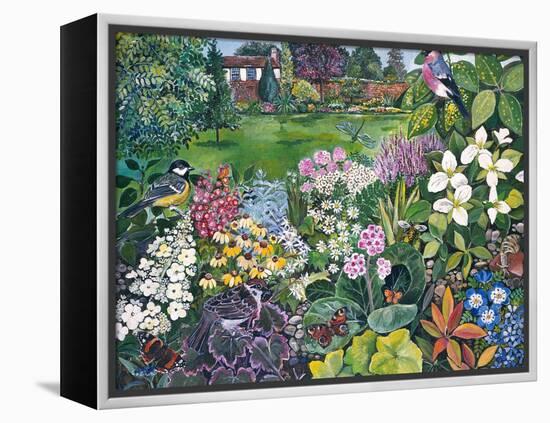 The Garden with Birds and Butterflies-Hilary Jones-Framed Premier Image Canvas