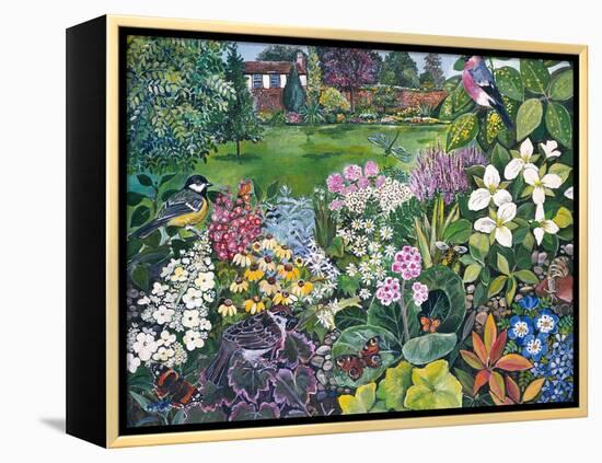 The Garden with Birds and Butterflies-Hilary Jones-Framed Premier Image Canvas