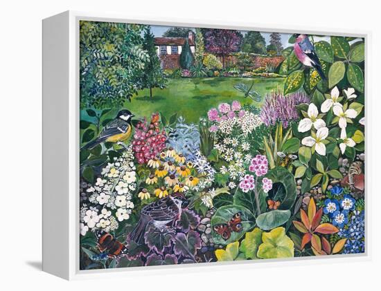 The Garden with Birds and Butterflies-Hilary Jones-Framed Premier Image Canvas