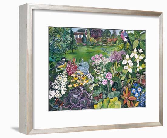 The Garden with Birds and Butterflies-Hilary Jones-Framed Giclee Print