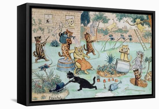 The Gardeners-Louis Wain-Framed Premier Image Canvas