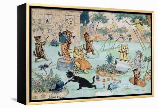 The Gardeners-Louis Wain-Framed Premier Image Canvas