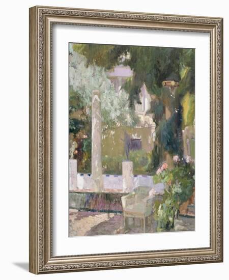 The Gardens at the Sorolla Family House, 1920-Joaquin Sorolla y Bastida-Framed Giclee Print