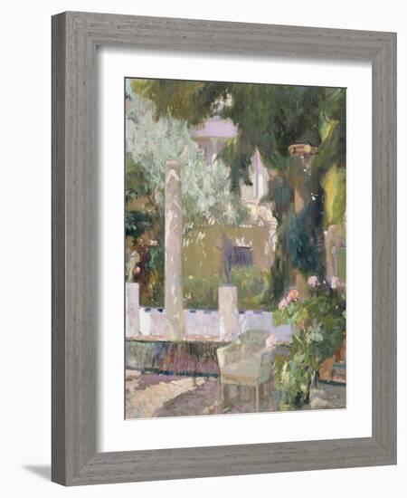 The Gardens at the Sorolla Family House, 1920-Joaquin Sorolla y Bastida-Framed Giclee Print