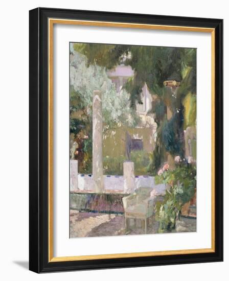 The Gardens at the Sorolla Family House, 1920-Joaquin Sorolla y Bastida-Framed Giclee Print