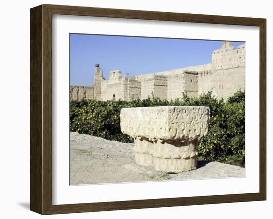 The gardens of Marrakesh by the long city walls-Werner Forman-Framed Giclee Print