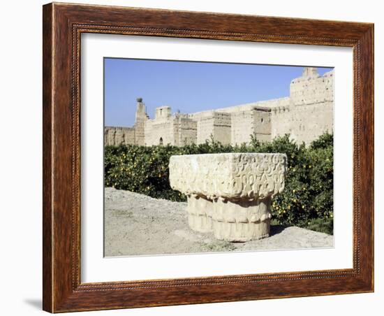 The gardens of Marrakesh by the long city walls-Werner Forman-Framed Giclee Print