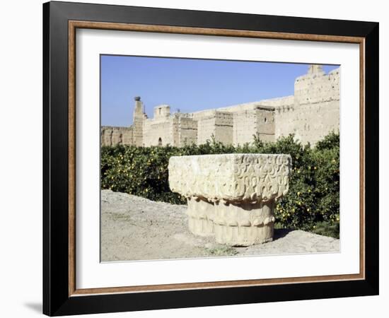 The gardens of Marrakesh by the long city walls-Werner Forman-Framed Giclee Print