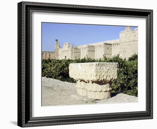 The gardens of Marrakesh by the long city walls-Werner Forman-Framed Giclee Print