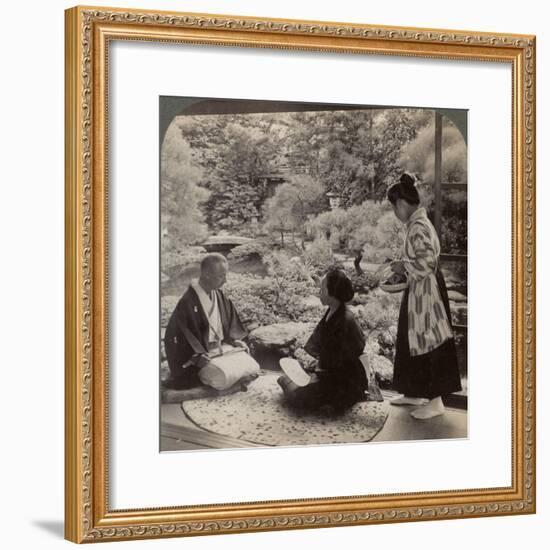 The Gardens of the Home of Mr Y Namikawa, Leader in the Art Industries, Kyoto, Japan, 1904-Underwood & Underwood-Framed Photographic Print
