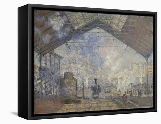 The Gare Saint-Lazare, 1877-Claude Monet-Framed Premier Image Canvas