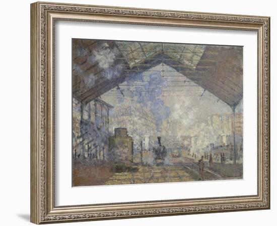 The Gare Saint-Lazare, 1877-Claude Monet-Framed Giclee Print