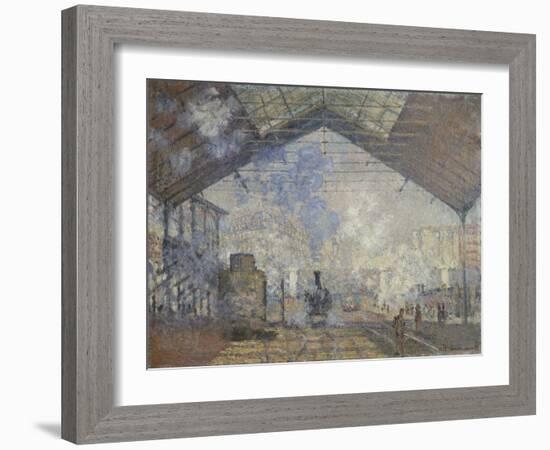 The Gare Saint-Lazare, 1877-Claude Monet-Framed Giclee Print