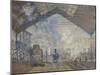 The Gare Saint-Lazare, 1877-Claude Monet-Mounted Giclee Print