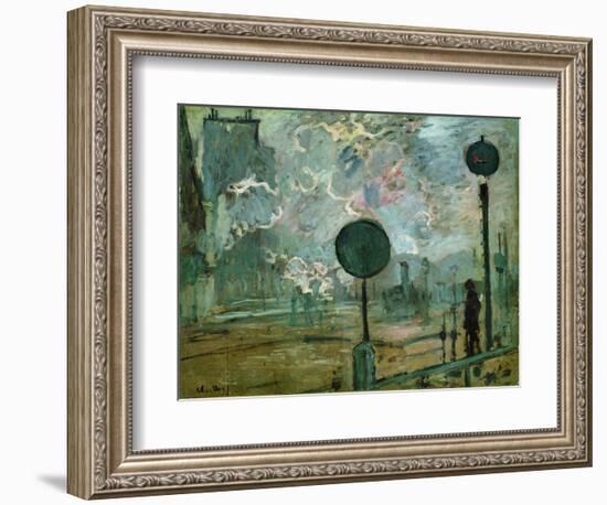 The Gare Saint Lazare (Le Signa)-Claude Monet-Framed Giclee Print
