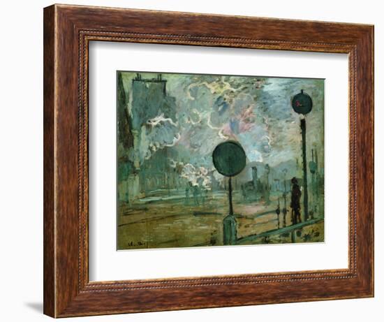 The Gare Saint Lazare (Le Signa)-Claude Monet-Framed Giclee Print