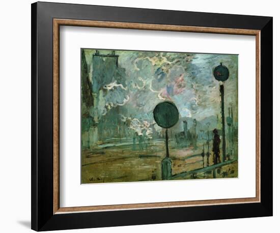 The Gare Saint Lazare (Le Signa)-Claude Monet-Framed Giclee Print