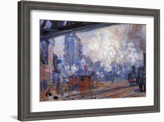 The Gare Saint-Lazare-Claude Monet-Framed Art Print