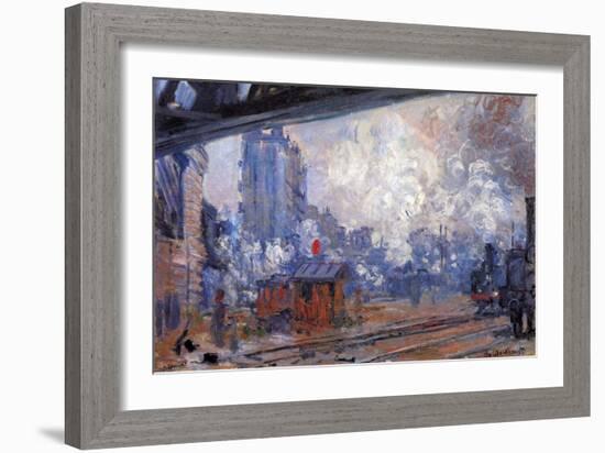 The Gare Saint-Lazare-Claude Monet-Framed Art Print