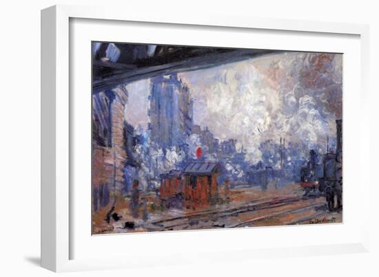 The Gare Saint-Lazare-Claude Monet-Framed Art Print