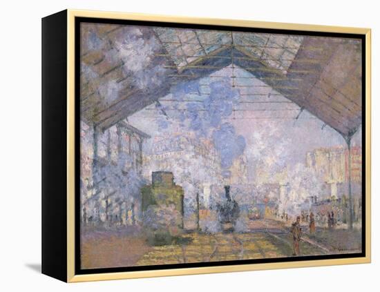 The Gare St. Lazare, 1877-Claude Monet-Framed Premier Image Canvas