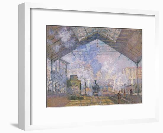 The Gare St. Lazare, 1877-Claude Monet-Framed Giclee Print