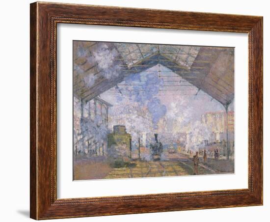 The Gare St. Lazare, 1877-Claude Monet-Framed Giclee Print