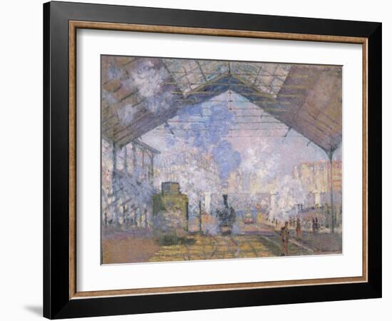 The Gare St. Lazare, 1877-Claude Monet-Framed Giclee Print