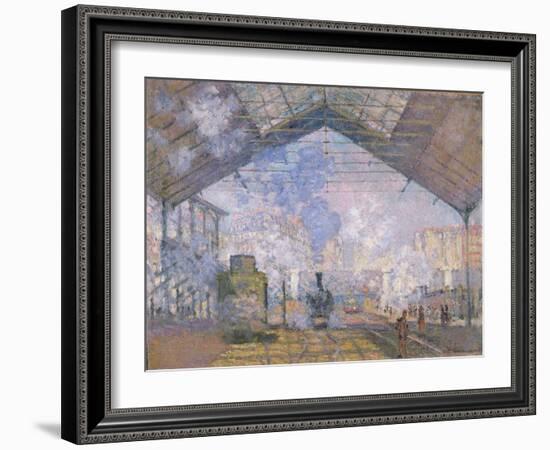 The Gare St. Lazare, 1877-Claude Monet-Framed Giclee Print