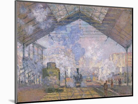 The Gare St. Lazare, 1877-Claude Monet-Mounted Premium Giclee Print