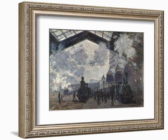 The Gare St-Lazare, 1877-Claude Monet-Framed Giclee Print