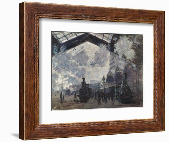 The Gare St-Lazare, 1877-Claude Monet-Framed Giclee Print