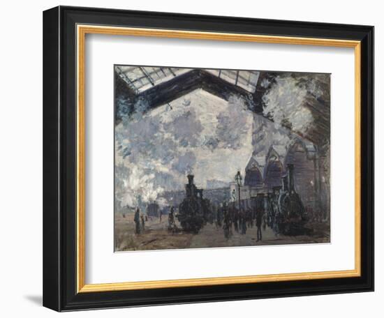 The Gare St-Lazare, 1877-Claude Monet-Framed Giclee Print