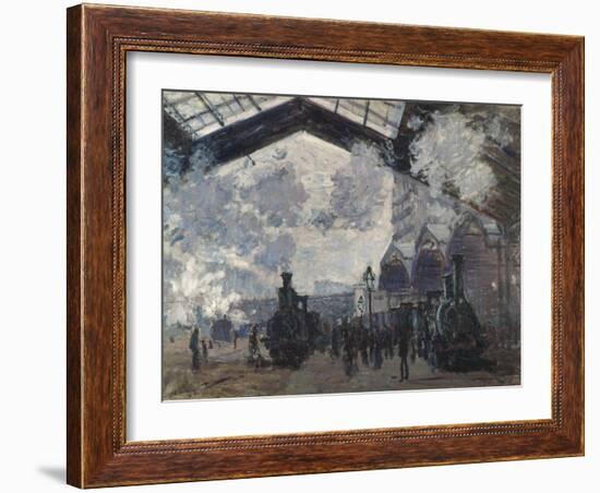 The Gare St-Lazare. 1877-Claude Monet-Framed Giclee Print