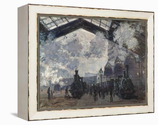 The Gare St-Lazare. 1877-Claude Monet-Framed Premier Image Canvas