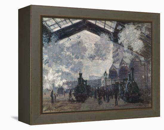 The Gare St-Lazare. 1877-Claude Monet-Framed Premier Image Canvas