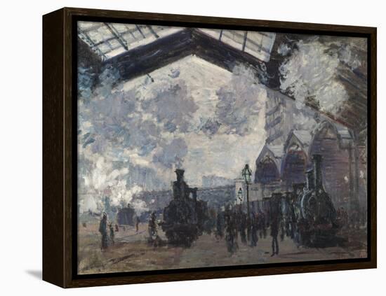 The Gare St-Lazare. 1877-Claude Monet-Framed Premier Image Canvas