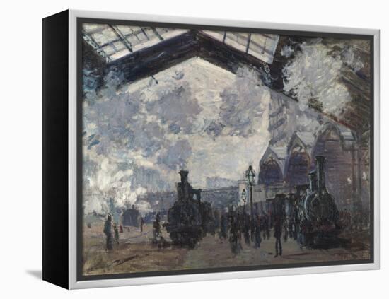 The Gare St-Lazare. 1877-Claude Monet-Framed Premier Image Canvas
