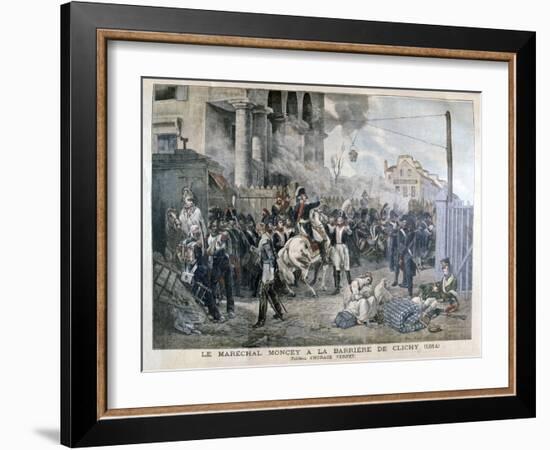 The Gate at Clichy During the Defence of Paris, 30th March 1814-Horace Vernet-Framed Giclee Print