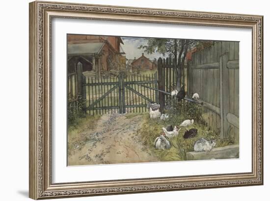 The Gate, from 'A Home' series, c.1895-Carl Larsson-Framed Giclee Print