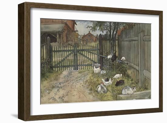 The Gate, from 'A Home' series, c.1895-Carl Larsson-Framed Giclee Print