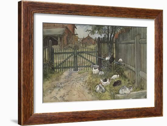 The Gate, from 'A Home' series, c.1895-Carl Larsson-Framed Giclee Print