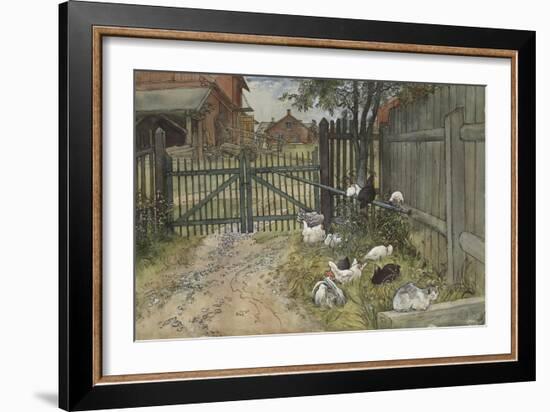 The Gate, from 'A Home' series, c.1895-Carl Larsson-Framed Giclee Print