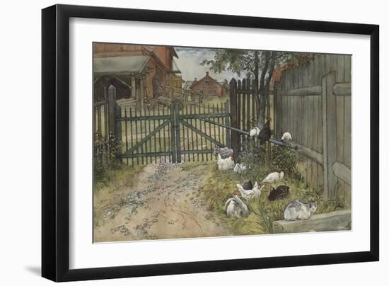 The Gate, from 'A Home' series, c.1895-Carl Larsson-Framed Giclee Print