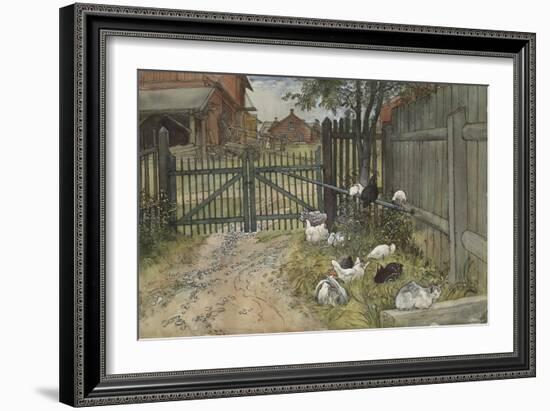 The Gate, from 'A Home' series, c.1895-Carl Larsson-Framed Giclee Print